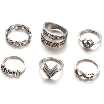 

Bohemian Lady Suit Ring Bow knot Tribal Carving Ring Joint ring