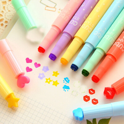 

Siaonvr 3PC Cute Color Highlighters Inks Stamp Pen Creative Marker Pen school Stationery