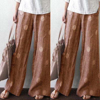 

Summer Pants Women Wave Point Loose Tightness Workout Waistband Beach Pants