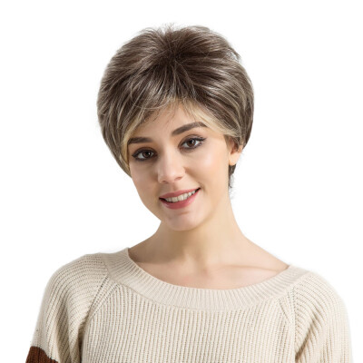 

〖Follure〗Natural 8 Inch Brownish Short Straight Hair Womens Fashion Synthetic Wig
