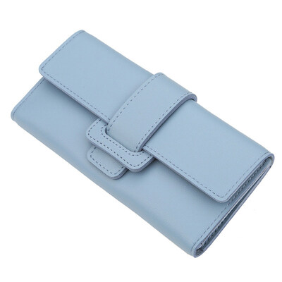 

Solid Color Faux Leather Women Long Purse Card Cash Phone Holder Clutch Bag