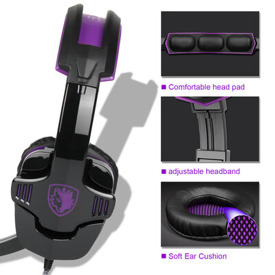 

SADES SA-930 35mm Gaming Headsets with Mic Noise Cancellation Stereo Music Headphones Volume Control for Laptop Tablet PC Mobile