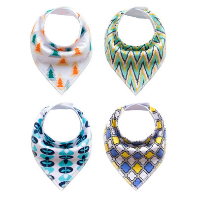 

Multi-function Baby Bibs Saliva Towel Arrow Animal Cartoon Burp Cloths Triangle Cotton Accessories 4pcsSets