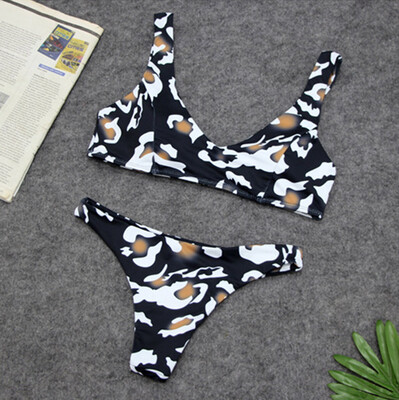 

Roseonmyhand Women Bowknot Bikini Set Push-Up Leopard Two Piece Swimwear Beachwear Swimsuit