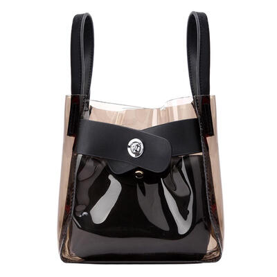 

Leather Plastic Clear Shoulder Handbags Women Solid Color Crossbody Bags