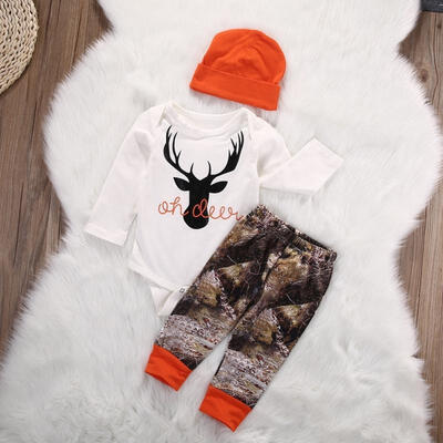 

Newborn Baby Boy Girl Deer Romper Pants Leggings Hat 3pcs Outfits Set Costume