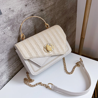 

Korean Joker bag chic texture color chain womens bag new 2019 casual shoulder slung small square bag