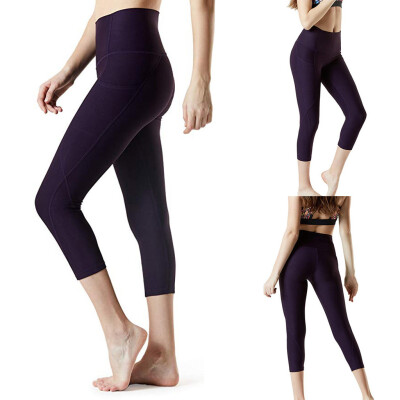 

Tailored Womens High Waist Hip Fitness Seven Points Yoga Pants Running Pants