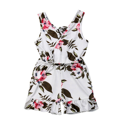 

Summer Toddler Kids Baby Girls Floral One-piece Romper Jumpsuit Outfits Summer Clothes