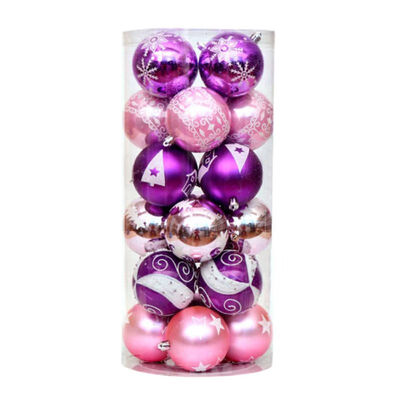 

New Hot 24 Pcs Christmas Ball Shine Ball Painted Ball Package Christmas Ornament Christmas Tree Decoration Balls