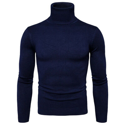 

New Mens Cashmere Sweatshirt Turtleneck T-Shirt Jumper Pullover Knitwear Sweater