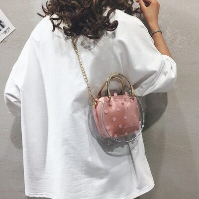 

Summer net red transparent small bag female bag 2019 Korean version chain saddle bag fashion child bag shoulder Messenger bag