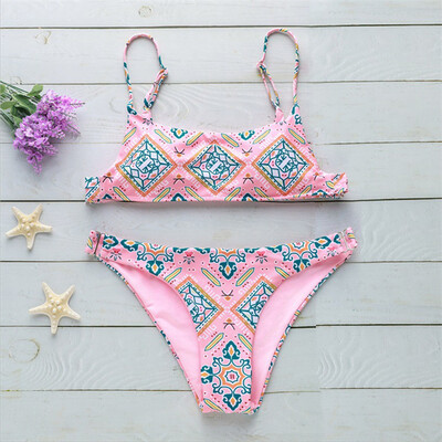 

Roseonmyhand Women Summer Sexy Print Swimwear Beachwear Siamese Swimsuit Bikini