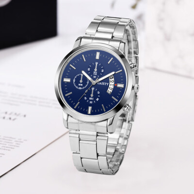 

Gobestart New Luxury Men Fashion Stainless Steel Calendar Multi Needle Sports Quartz Watch