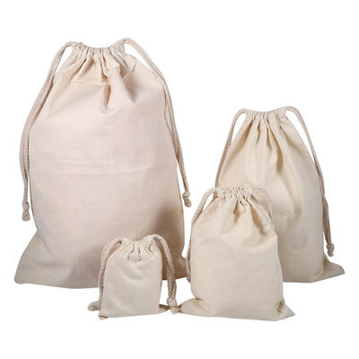 

Household Plain Cotton Drawstring Storage Laundry Sack Stuff Bag for Travel Home Use Drawstring Storage Bag Cotton Storage Bags