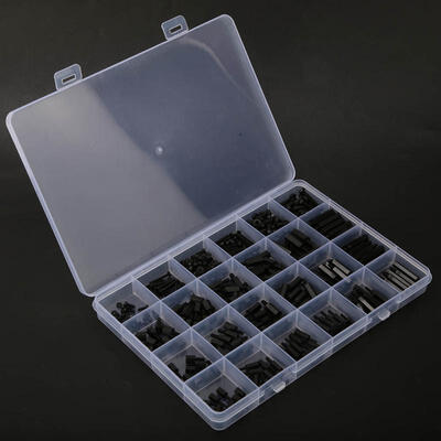 

Greensen 360Pcs M2M25M3 Black Nylon Male-Female Hex Standoff Spacer Screw Nut Assortment Kit
