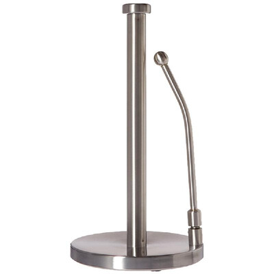 

High quality stainless steel flat head spring paper towel holder convenient kitchen paper holder desktop vertical large roll paper