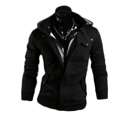 

SUNSIOM Korean Style Men Zipper Hoodie Hooded Cardigan Coat Jacket Outwear Top Fashion
