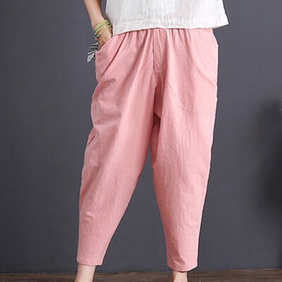 

Tailored Women Casual Solid Trousers Pants Trousers Ladies Loose Pants