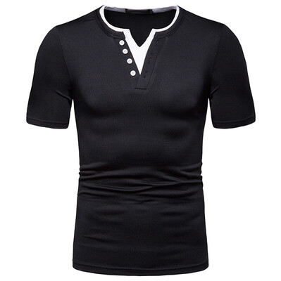 

Toponeto Mens Fashion Summer Solid T Shirt Leaf Short Sleeve Tops Casual Open Shirts