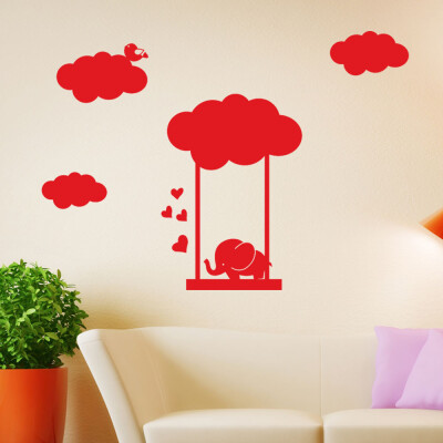 

〖Follure〗Elephant Swinging Removable Art Vinyl Mural Home Room Decor Wall Stickers