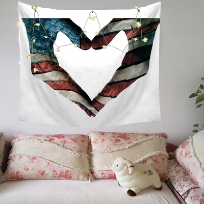 

Toponeto Independence Day Print Family Tapestry Light String Combination Wall Decoration