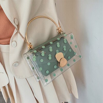 

Female bag 2019 new fashion handbag summer small fresh transparent bag French small foreign gas chain messenger bag