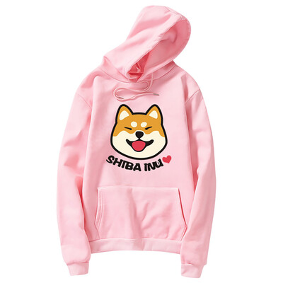 

Toponeto Womens Casual Long Sleeve Hoodie Sweatshirt Blouse Tops Pullover Shiba Inu