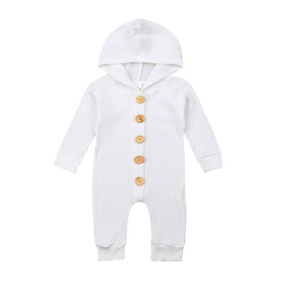 

Newborn Baby Girl Boy Long Sleeve Knitted Cotton Hooded Romper Autumn Clothes