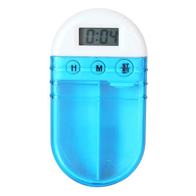 

2 Grid Plastic Storage Box Smart Electronic Timing Reminder Medicine Boxes