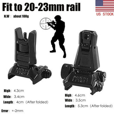 

Low Profile Flip-up Metal Tactical Sight Folding Iron Sights Front&Rear Set