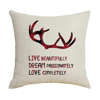 

Gobestart New Christmas Elk Santa Claus Christmas Tree Printing Cushion Home Pillowcase