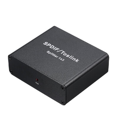 

SPDIF Toslink Digital Optical Audio Splitter 1x3 Optical Splitter Adapter 1 in to 3 Out with Power Adapter