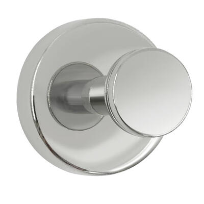 

1pc Stainless Steel Single Coat Hook Round Base Cloth Hanger Bathroom Tools