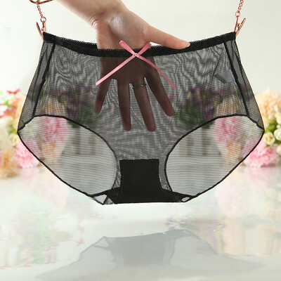 

Sexy Womens Mesh Briefs Panties See Through Middle Waist Underpants Underwear