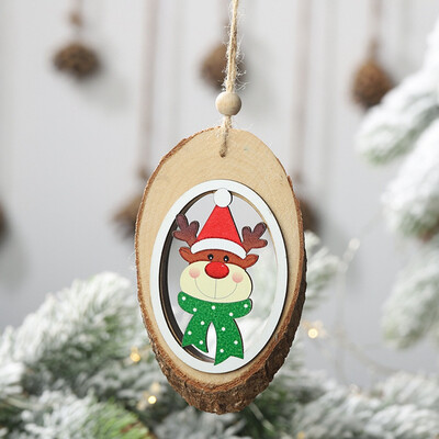 

Christmas Wooden Pendants Round Hollow Santa Claus Ornaments For Christmas Party Xmas Tree Hanging Kids Gifts Decorations