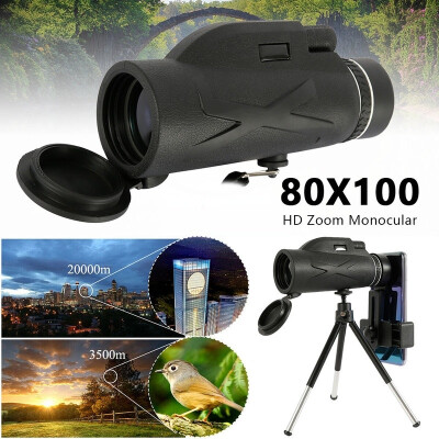 

80x100 HD Zoom Monocular Waterproof Telescope Tripod Optional Portable for Outdoor Camping Traveling Concert