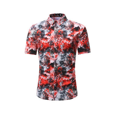 

New Mens Casual Shirts Holiday Beach Floral Short Sleeve Turn-down Collar Shirt S125