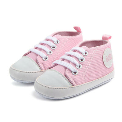 

Cute Toddler Kids Canvas Sneakers Baby Boy Girl Soft Sole Crib Shoes 0-18Months