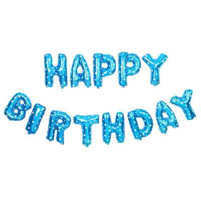 

New 16 Inch 13 Pieces Foil Letter Balloons Happy Birthday Party Decoration Kids Baby Blue Pink Birthday Balloons Event Supplies