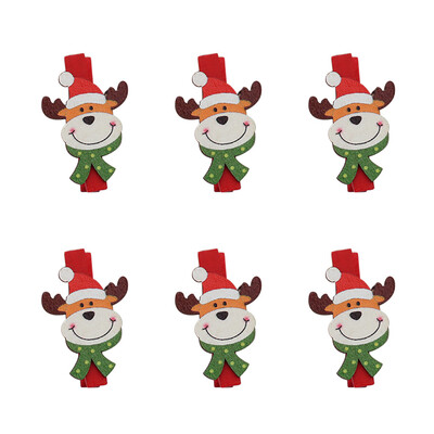 

Tailored Christmas Decorations Cartoon Wooden Clip DIY Santa Claus Small Wooden Clip 5CM