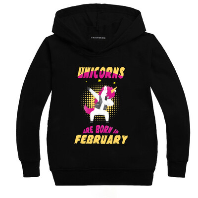 

lucasy Unicorn Hoodie UNICORNS ARE IN FEBRUARY Printed Boys&Girls Hooded Tops