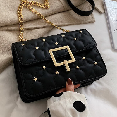 

On the new womens bag chain bag 2019 autumn Korean version of the new Joker Lingge shoulder bag tide woman messenger bag