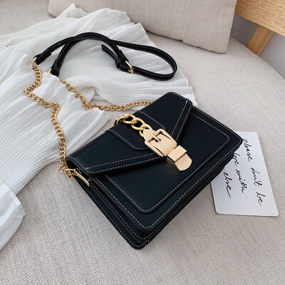 

Advanced sense of the sense of texture color handbag handbag new 2019 one-shoulder slung fashion chain small square bag