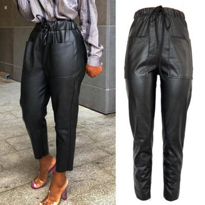 

Women Lady PU Leather High Waist Skinny Pants Trousers Clubwear Leggings Joggings