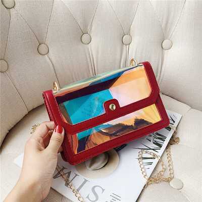 

Tailored Womens Fashion Jelly Transparent Bag Shoulder Bag Coin Purse Small Square Bag