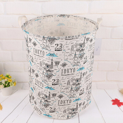 

〖Follure〗Waterproof Canvas Laundry Clothes Basket Storage Basket Folding Storage Box
