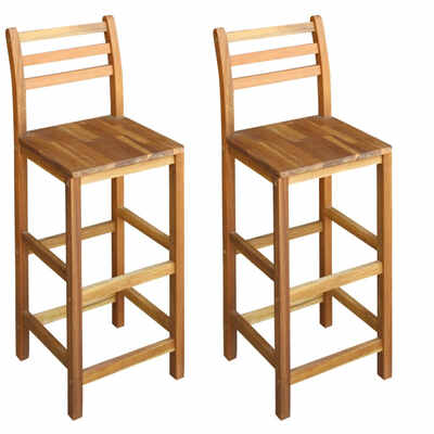 

Bar Chairs 2 pcs Solid Acacia Wood 165"x142"x433"