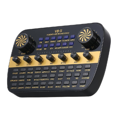 

V8 Updated Live Sound Card Intelligent Volume Adjustable Audio Mixer Sound Card for Computer PC Live Sound