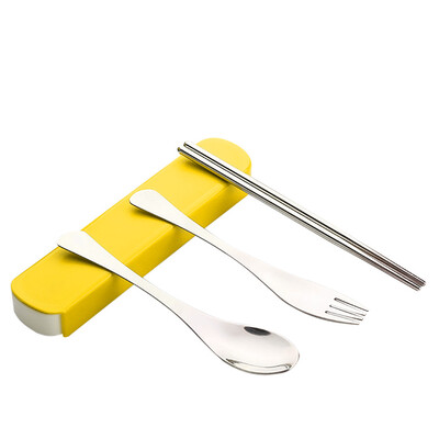 

Toponeto 3PCS Portable Flatware Spoon Fork Chopsticks Tableware Set Stainless Steel